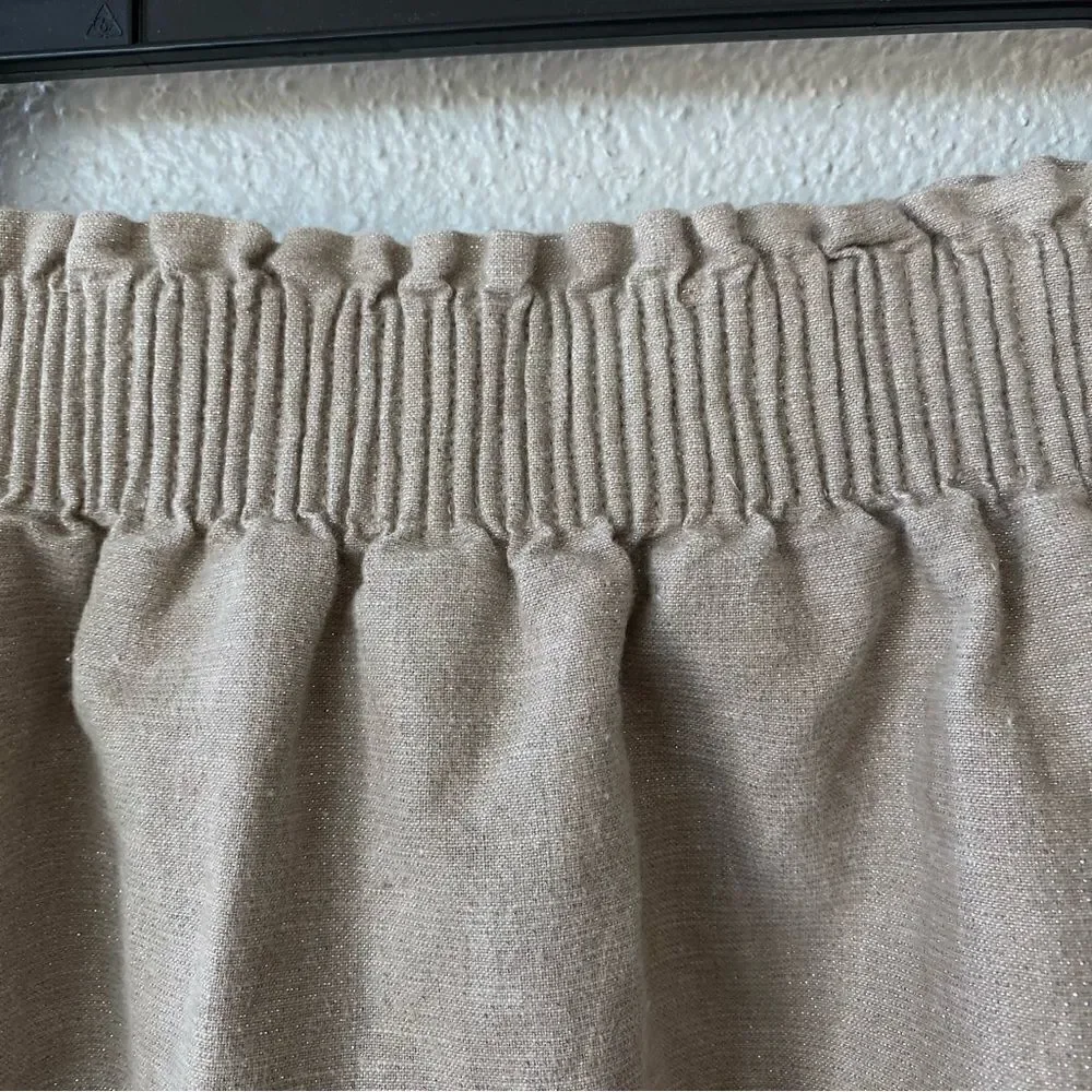J. Crew Cream Silver Metallic Mini Skirt With Pockets